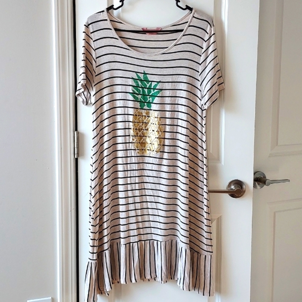 SJS short sleeve dress black ivory xl